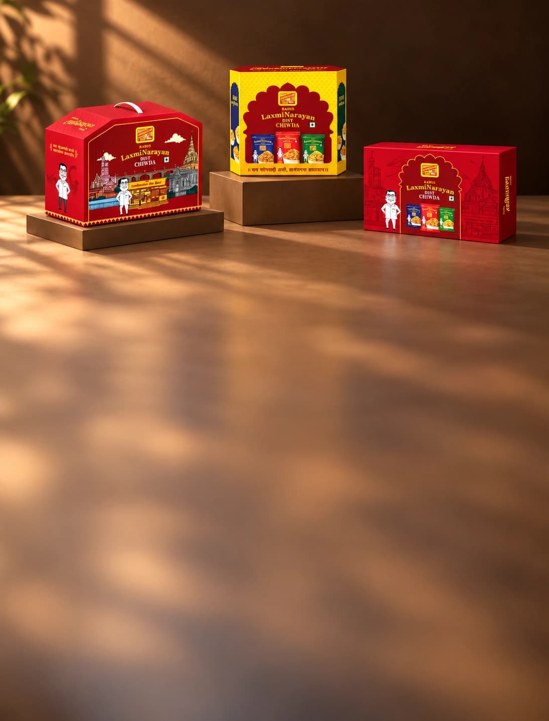 Babus Laxminarayan Chiwda packaging display