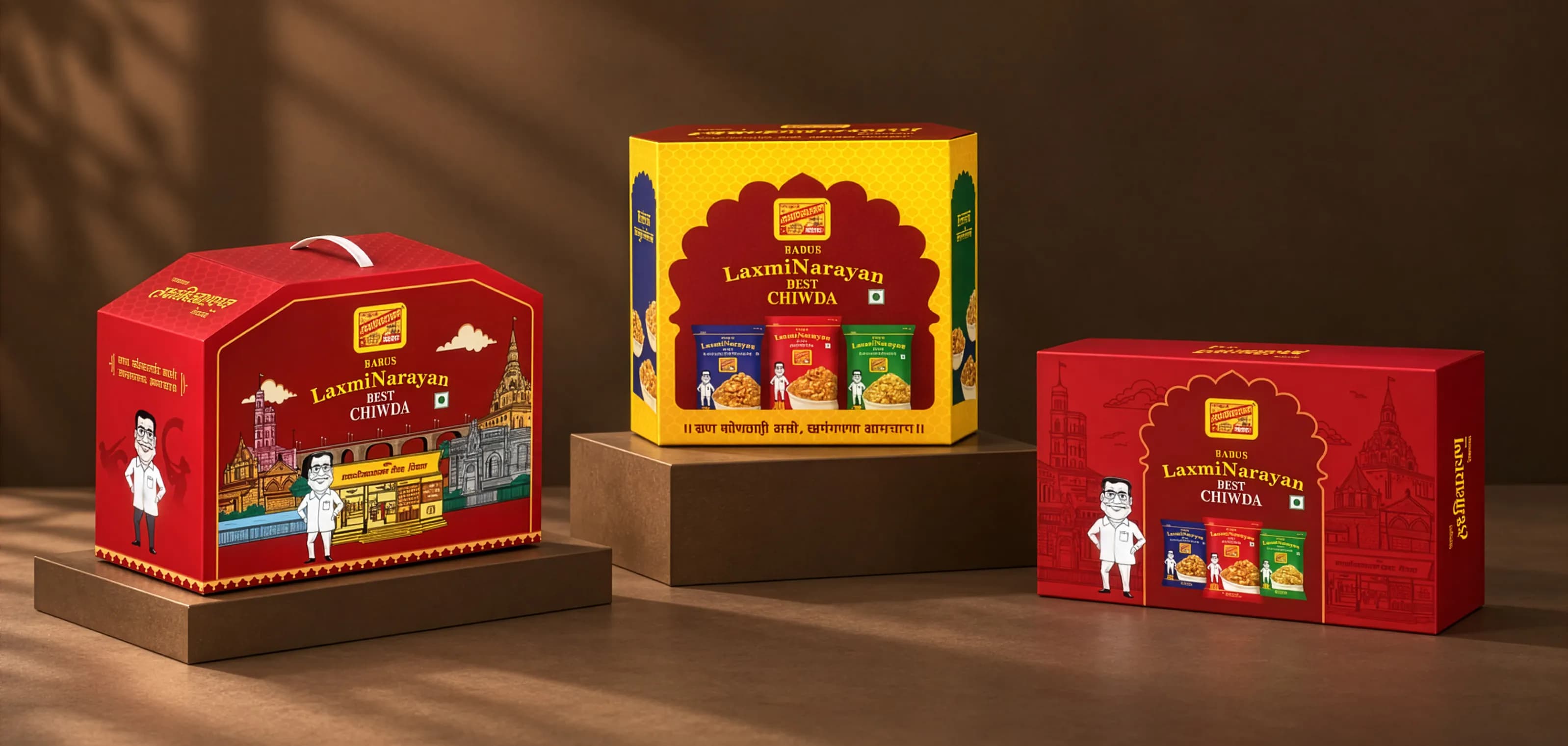 Babus Laxminarayan Chiwda packaging display