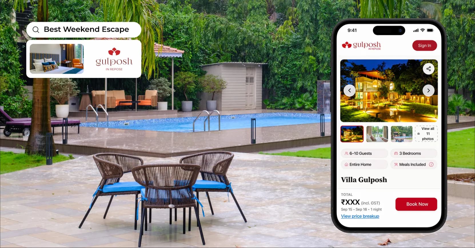Gulposh villa booking app campaign